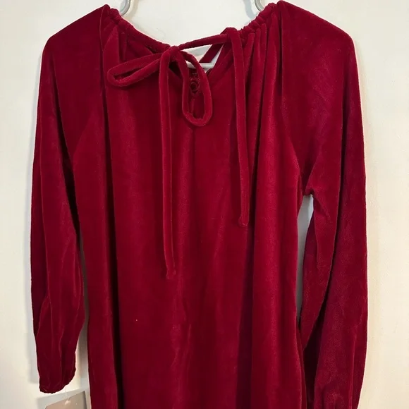 NWT Christian Dior Vintage velvet gown loungewear robe burgundy deadstock fall - Picture 8 of 8